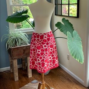Boden Red & White cotton skirt- size 8